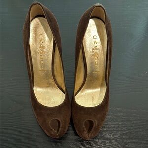Casadei Brown Leather Heels Classic Design
